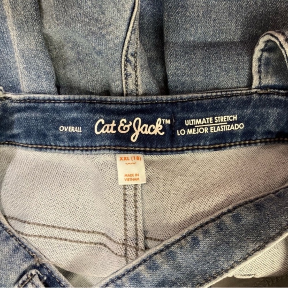 Girls Jean Overalls Size 18 XXL Light Denim Bib Overalls Stretch - Picture 14 of 16